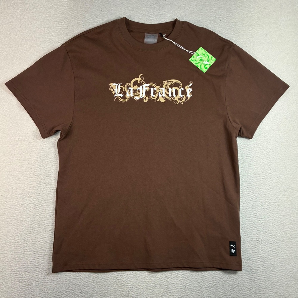 Puma LaFrance T Shirt Men M Brown Short Sleeve Lamelo Ball Hoops Tee NWT